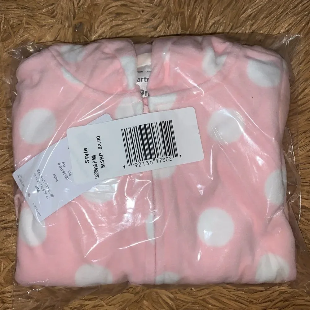 Carter’s Baby Girl Hooded Polka Dot Jumpsuit